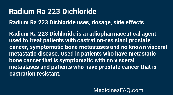 Radium Ra 223 Dichloride