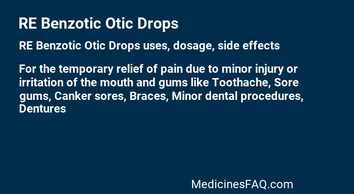 RE Benzotic Otic Drops