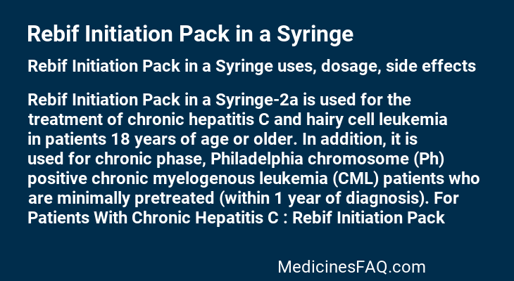 Rebif Initiation Pack in a Syringe