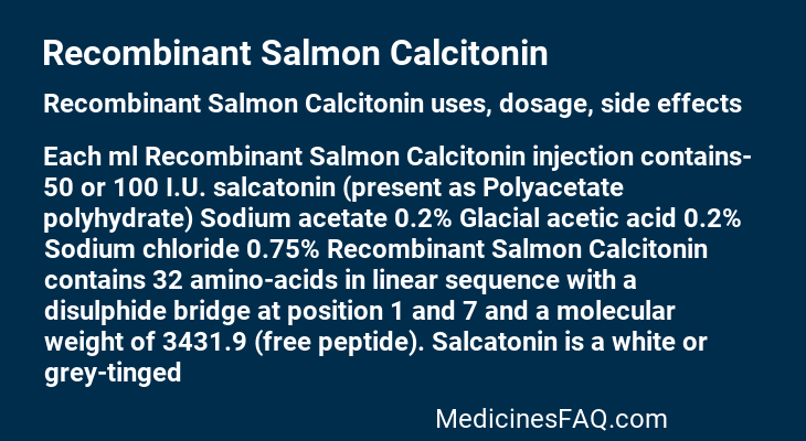 Recombinant Salmon Calcitonin