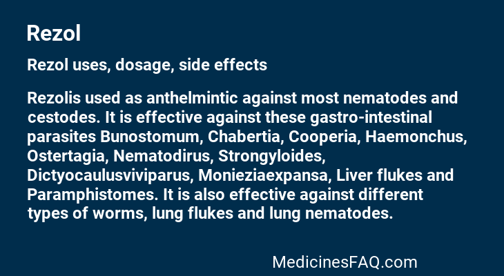 Rezol: Uses, Dosage, Side Effects, Food Interaction & FAQ