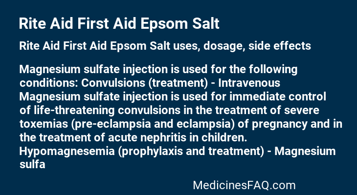 Rite Aid First Aid Epsom Salt