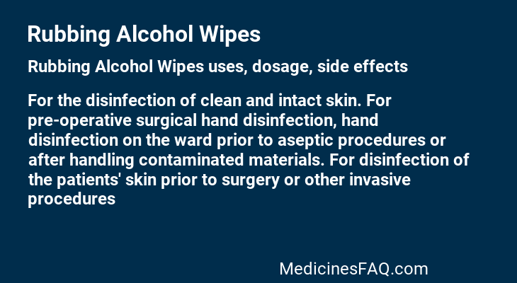 Rubbing Alcohol Wipes