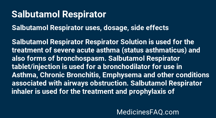 Salbutamol Respirator