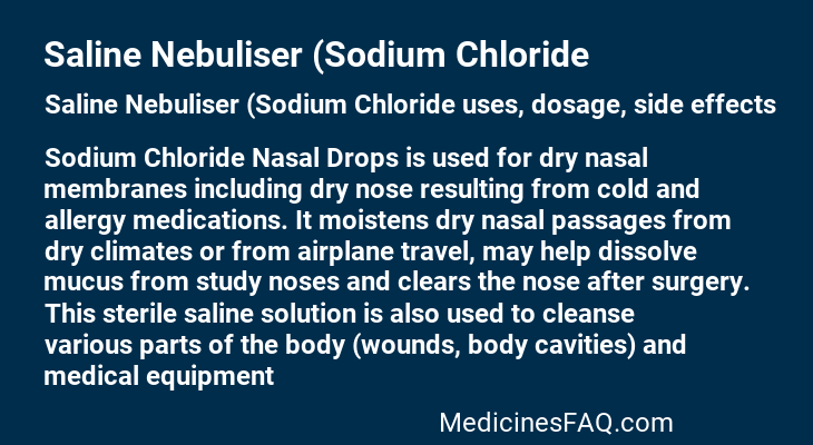 Saline Nebuliser (Sodium Chloride