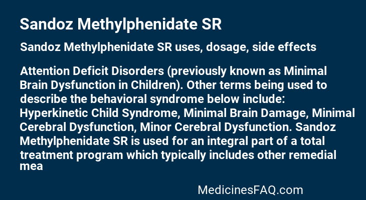 Sandoz Methylphenidate SR