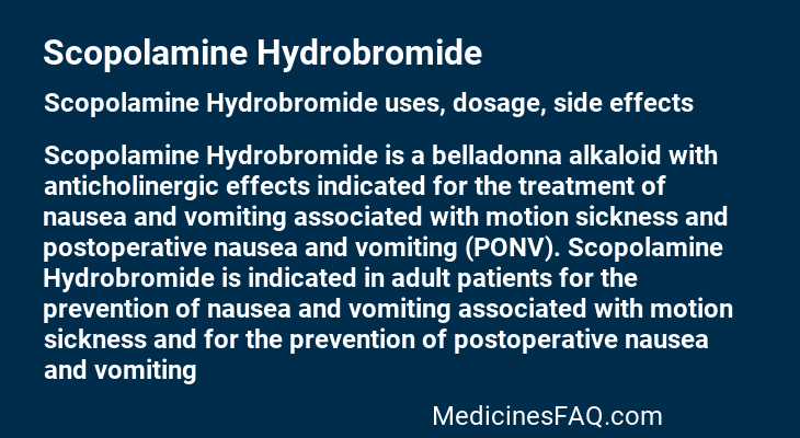 Scopolamine Hydrobromide