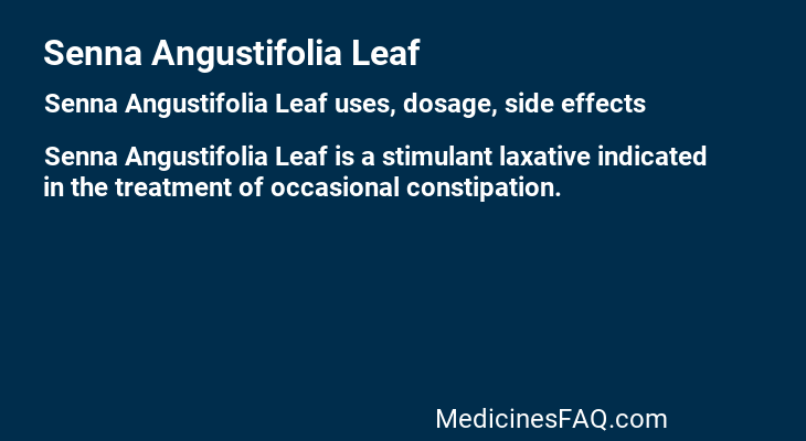 Senna Angustifolia Leaf