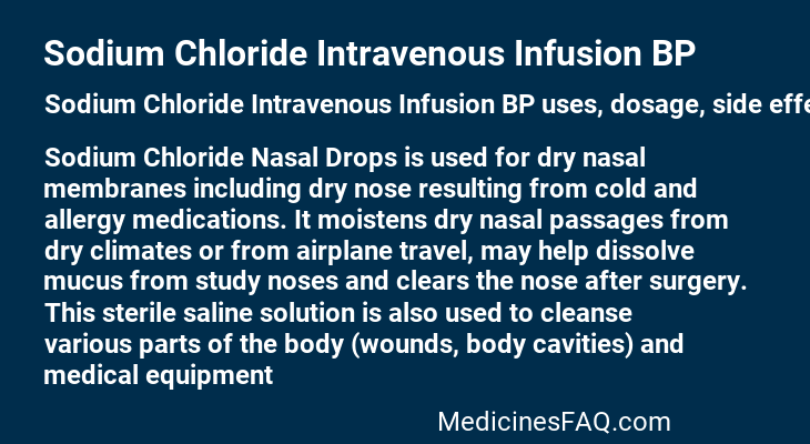 Sodium Chloride Intravenous Infusion BP