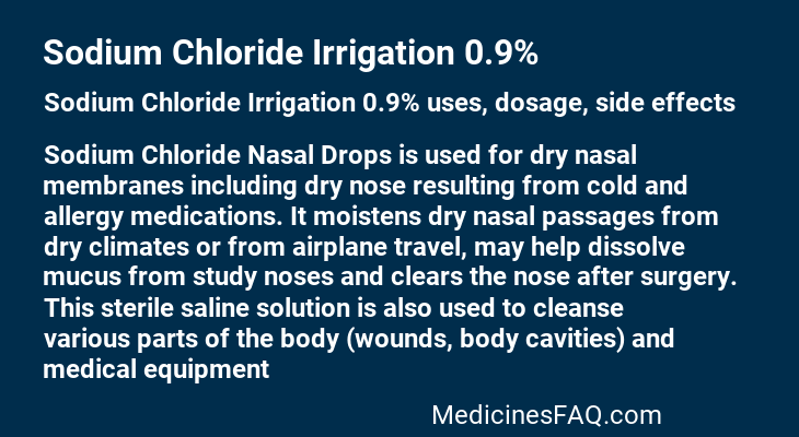 Sodium Chloride Irrigation 0.9%