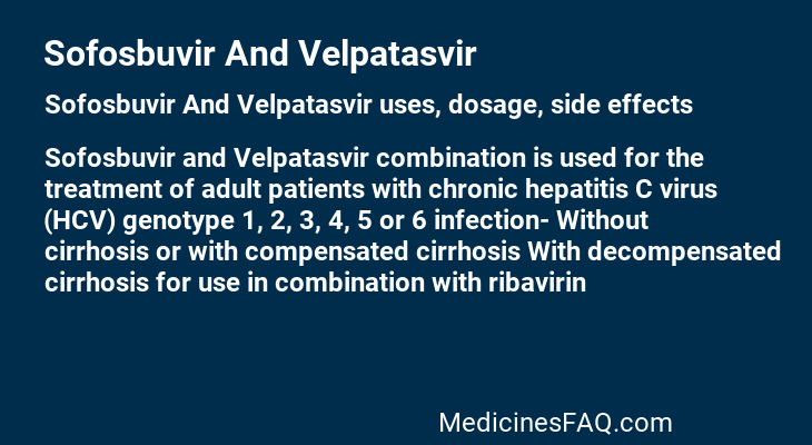 Sofosbuvir And Velpatasvir