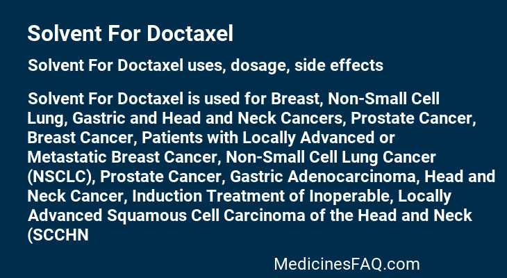 Solvent For Doctaxel