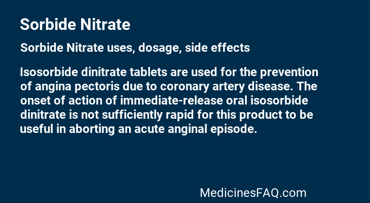 Sorbide Nitrate