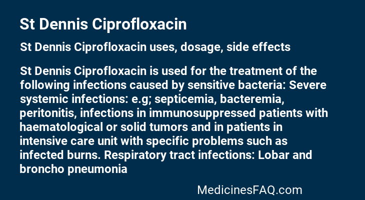 St Dennis Ciprofloxacin