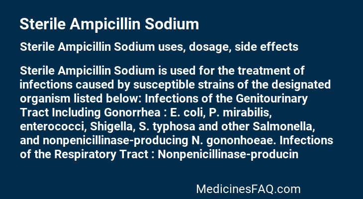 Sterile Ampicillin Sodium