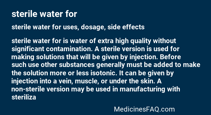 sterile water for