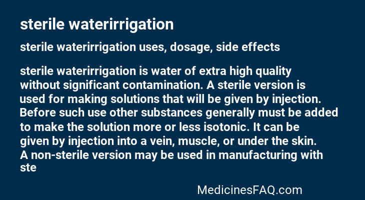 sterile waterirrigation