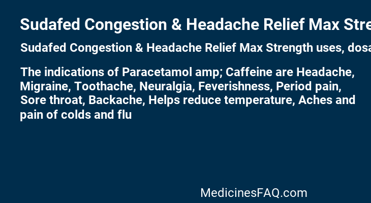 Sudafed Congestion & Headache Relief Max Strength