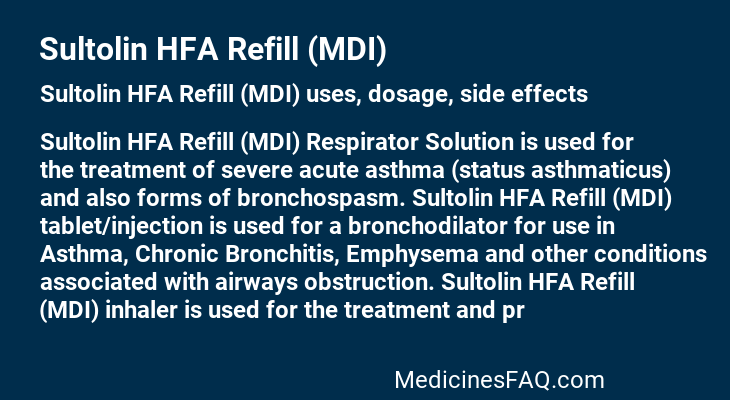 Sultolin HFA Refill (MDI)