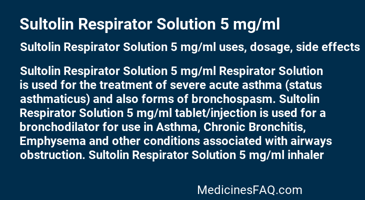 Sultolin Respirator Solution 5 mg/ml