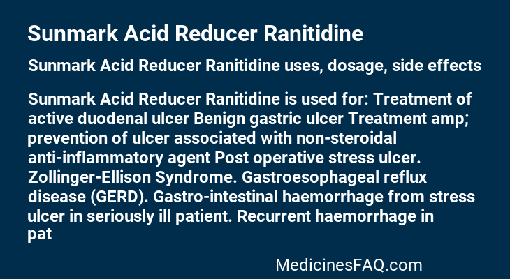Sunmark Acid Reducer Ranitidine