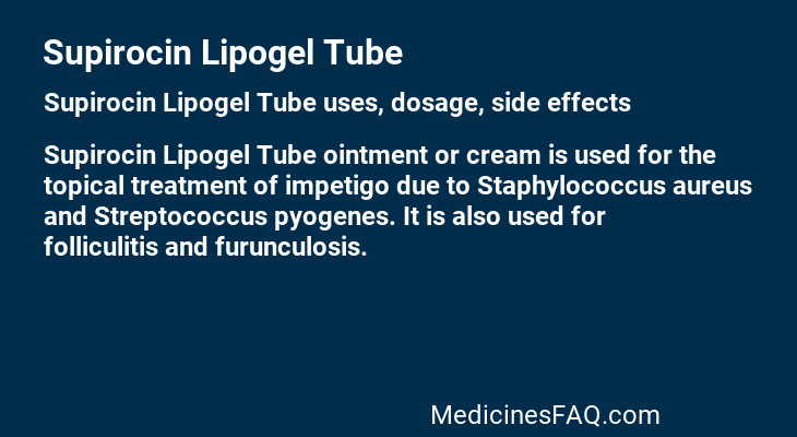 Supirocin Lipogel Tube