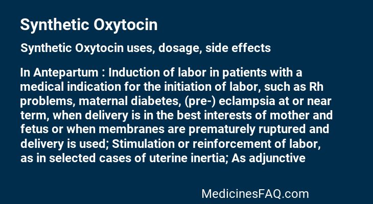 Synthetic Oxytocin