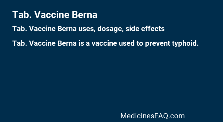 Tab. Vaccine Berna
