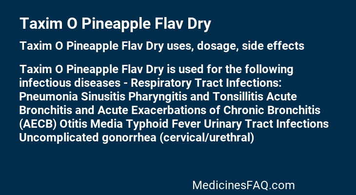 Taxim O Pineapple Flav Dry