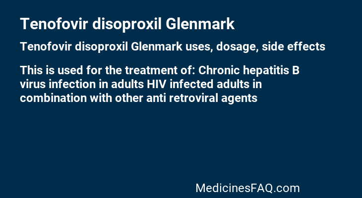 Tenofovir disoproxil Glenmark