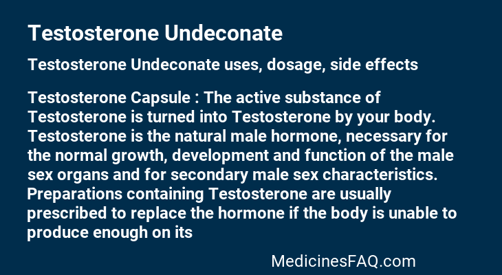Testosterone Undeconate