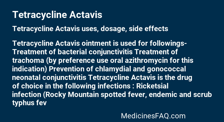 Tetracycline Actavis