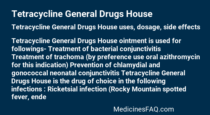 Tetracycline General Drugs House
