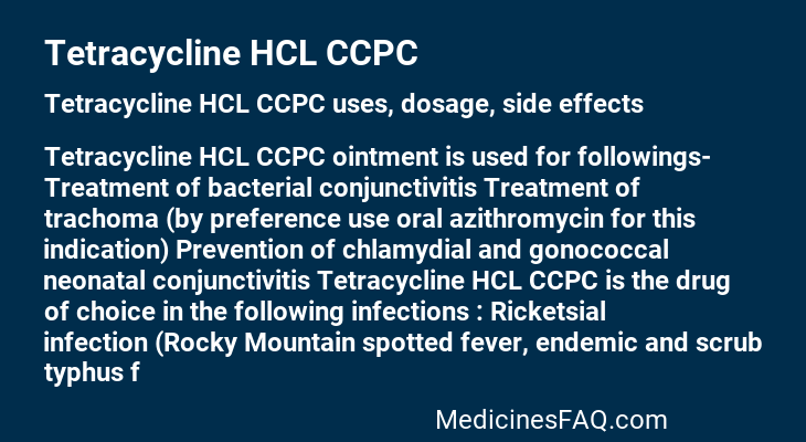 Tetracycline HCL CCPC