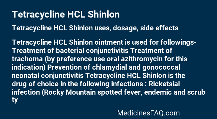 Tetracycline HCL Shinlon
