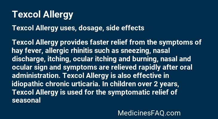Texcol Allergy