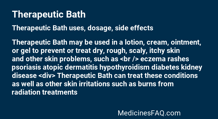 Therapeutic Bath