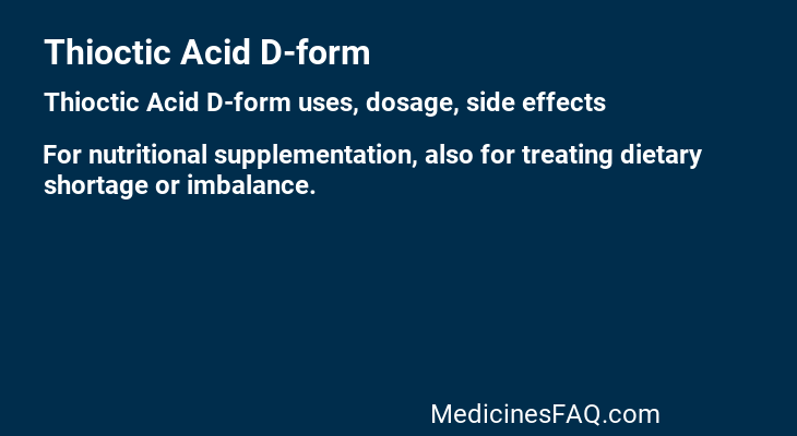 Thioctic Acid D-form