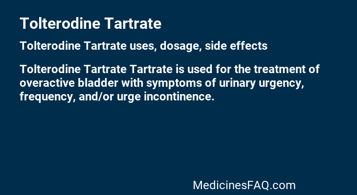 Tolterodine Tartrate