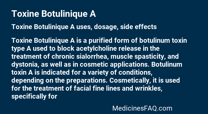 Toxine Botulinique A