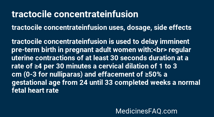 tractocile concentrateinfusion
