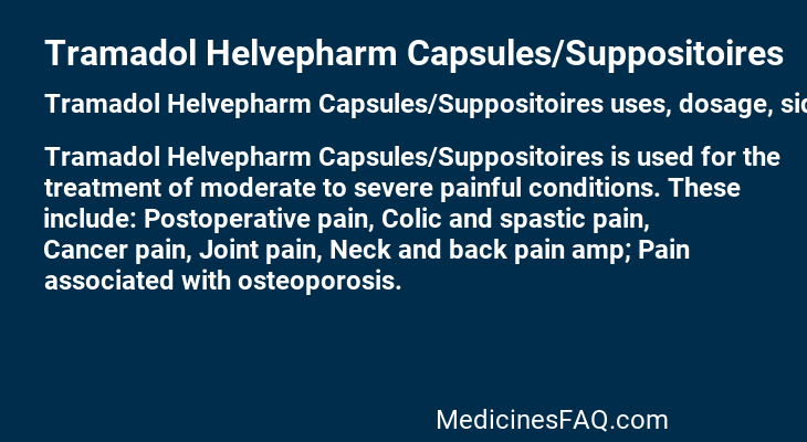 Tramadol Helvepharm Capsules/Suppositoires