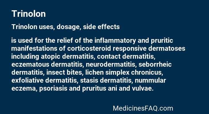 Trinolon: Uses, Dosage, Side Effects, Food Interaction & FAQ