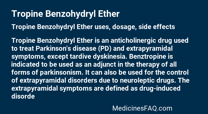 Tropine Benzohydryl Ether