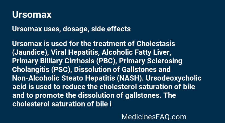 Ursomax: Uses, Dosage, Side Effects, Food Interaction & FAQ