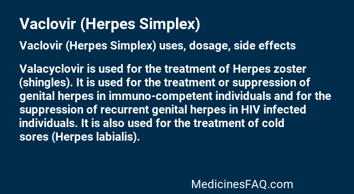 Vaclovir (Herpes Simplex)