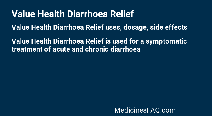 Value Health Diarrhoea Relief