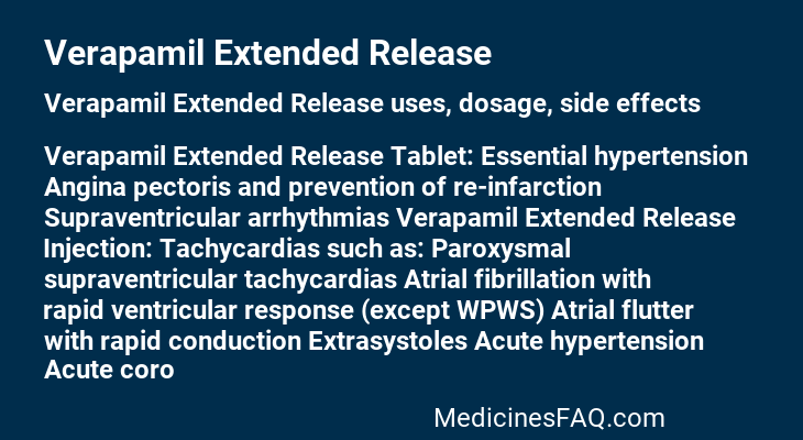 Verapamil Extended Release