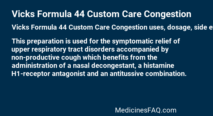 Vicks Formula 44 Custom Care Congestion