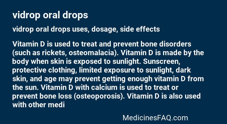 vidrop oral drops: Uses, Dosage, Side Effects, Food Interaction & FAQ